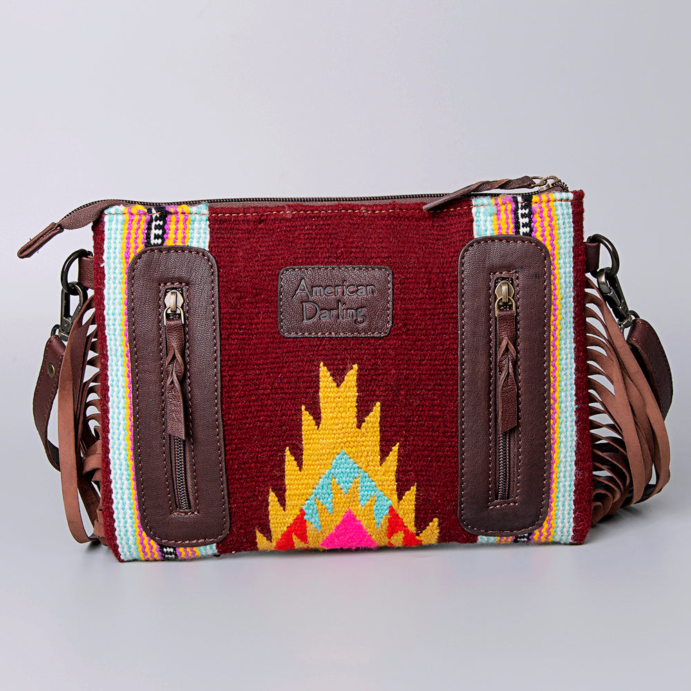 American Darling Cross Body Hand Tooled Saddle Blanket Genuine Leather Western Women Bag Handbag Purse | Crossbody for Cute