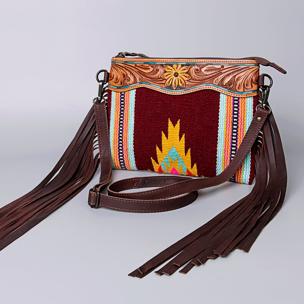 American Darling Cross Body Hand Tooled Saddle Blanket Genuine Leather Western Women Bag Handbag Purse | Crossbody for Cute
