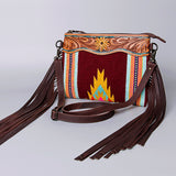 American Darling Cross Body Hand Tooled Saddle Blanket Genuine Leather Western Women Bag Handbag Purse | Crossbody for Cute