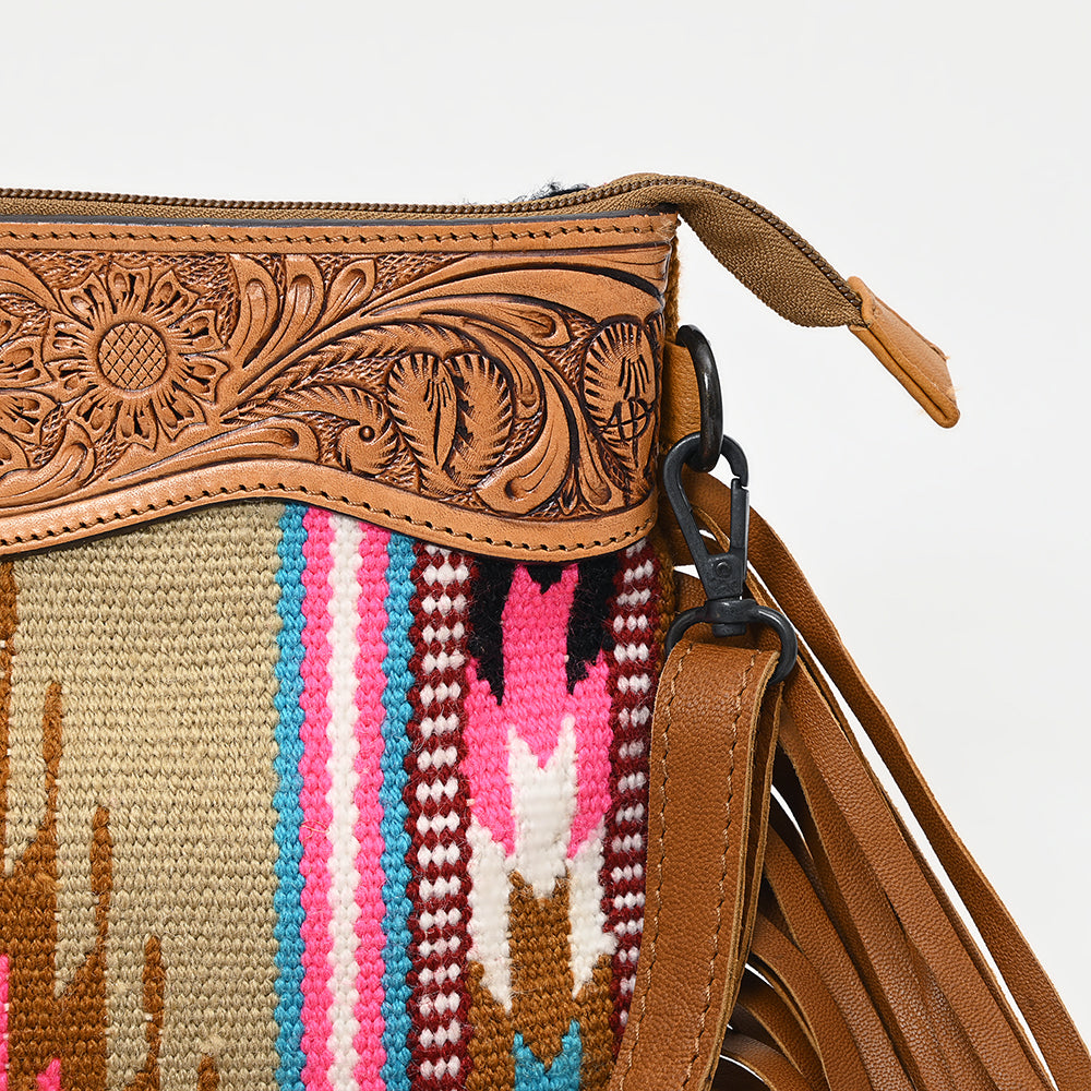 American Darling Cross Body Hand Tooled Saddle Blanket Genuine Leather Western Women Bag Handbag Purse | Crossbody for Cute