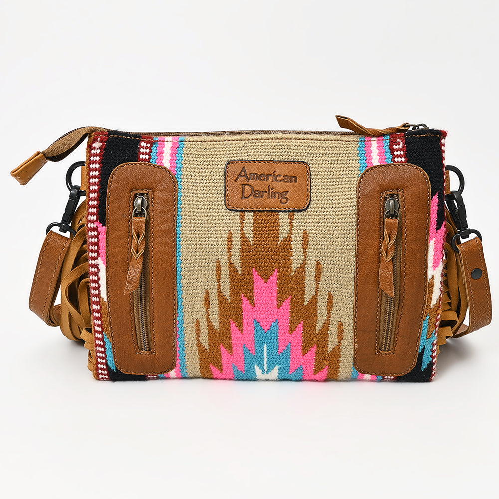 American Darling Cross Body Hand Tooled Saddle Blanket Genuine Leather Western Women Bag Handbag Purse | Crossbody for Cute