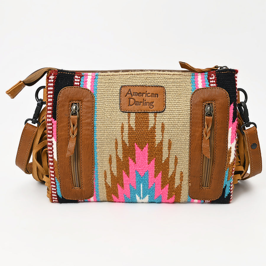 American Darling Cross Body Hand Tooled Saddle Blanket Genuine Leather Western Women Bag Handbag Purse | Crossbody for Cute