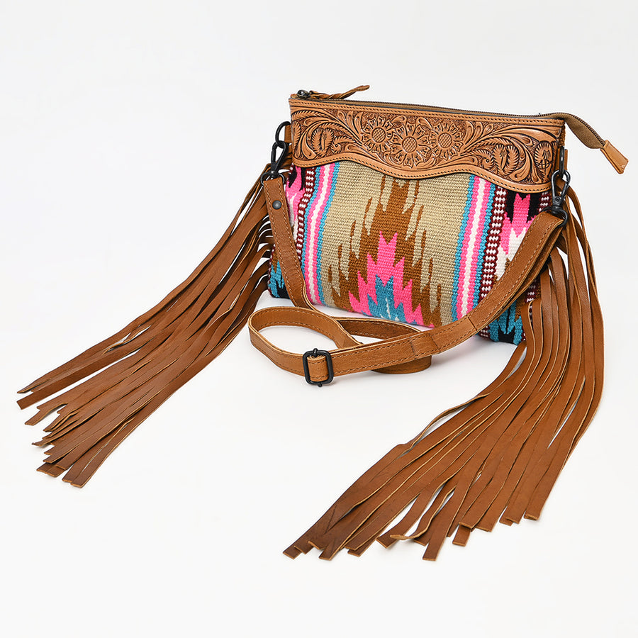 American Darling Cross Body Hand Tooled Saddle Blanket Genuine Leather Western Women Bag Handbag Purse | Crossbody - Uhorse