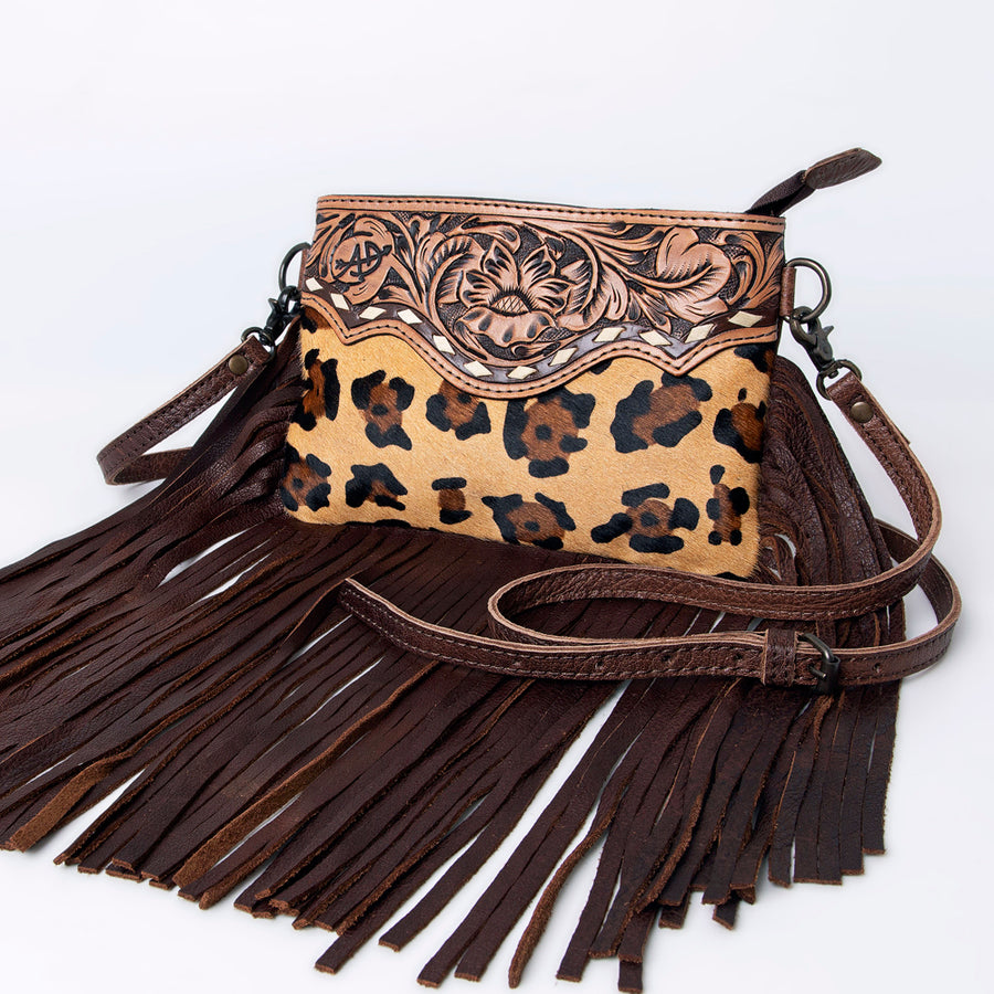 American Darling Small Crossbody Hand Tooled Hair-On Genuine Leather Western Women Bag Handbag Purse | for Cute