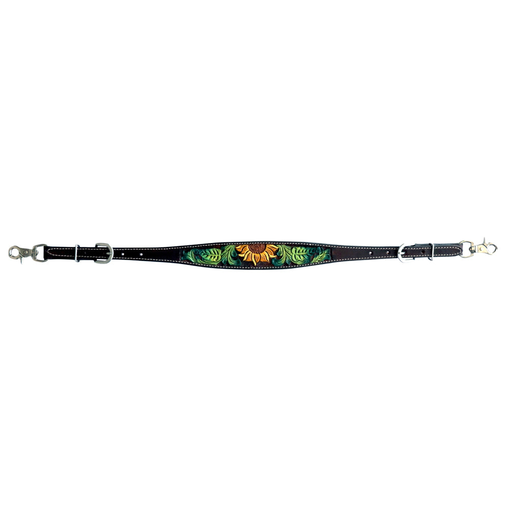 Bar H Equine Horse Genuine Leather Floral Design Hand Painted Tack Set Brown