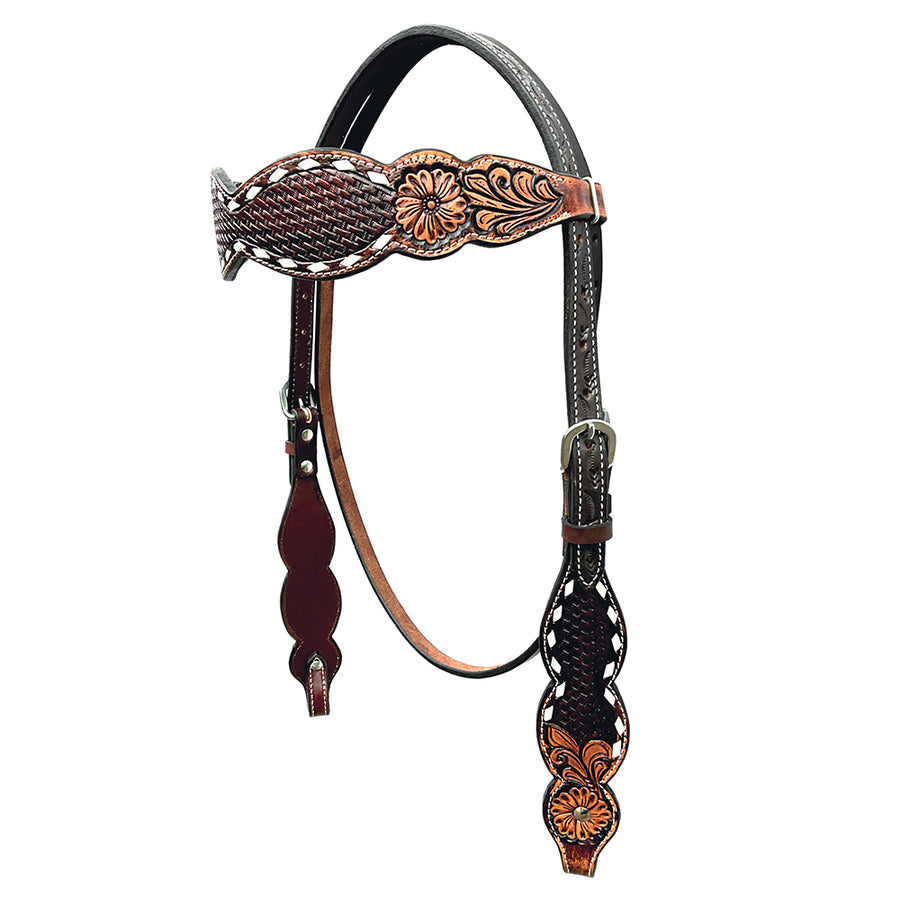 Bar H Equine Genuine Western American Leather Horse Headstall - Uhorse