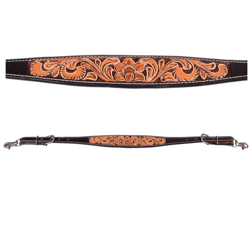 Bar H Equine Genuine Western American Leather Horse Premium Headstall & Breast Collar Set