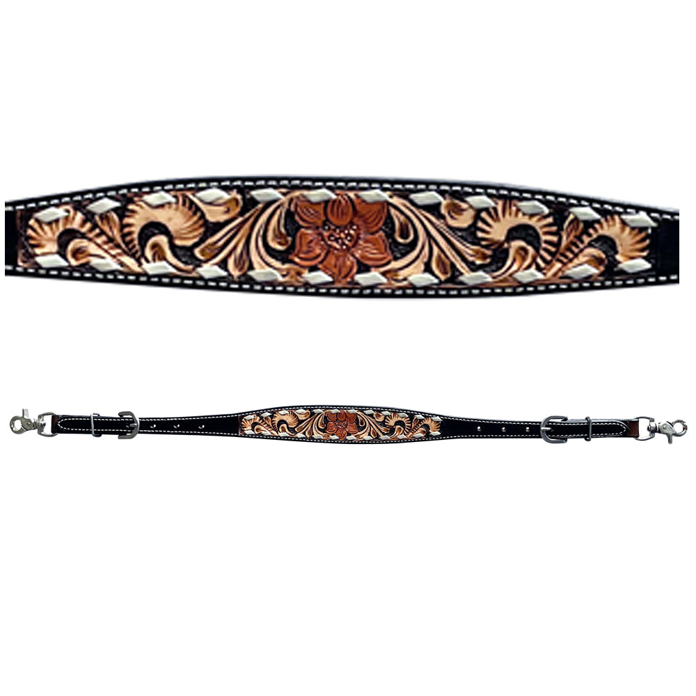 Bar H Equine Genuine Western American Leather Horse Premium Headstall & Breast Collar Set