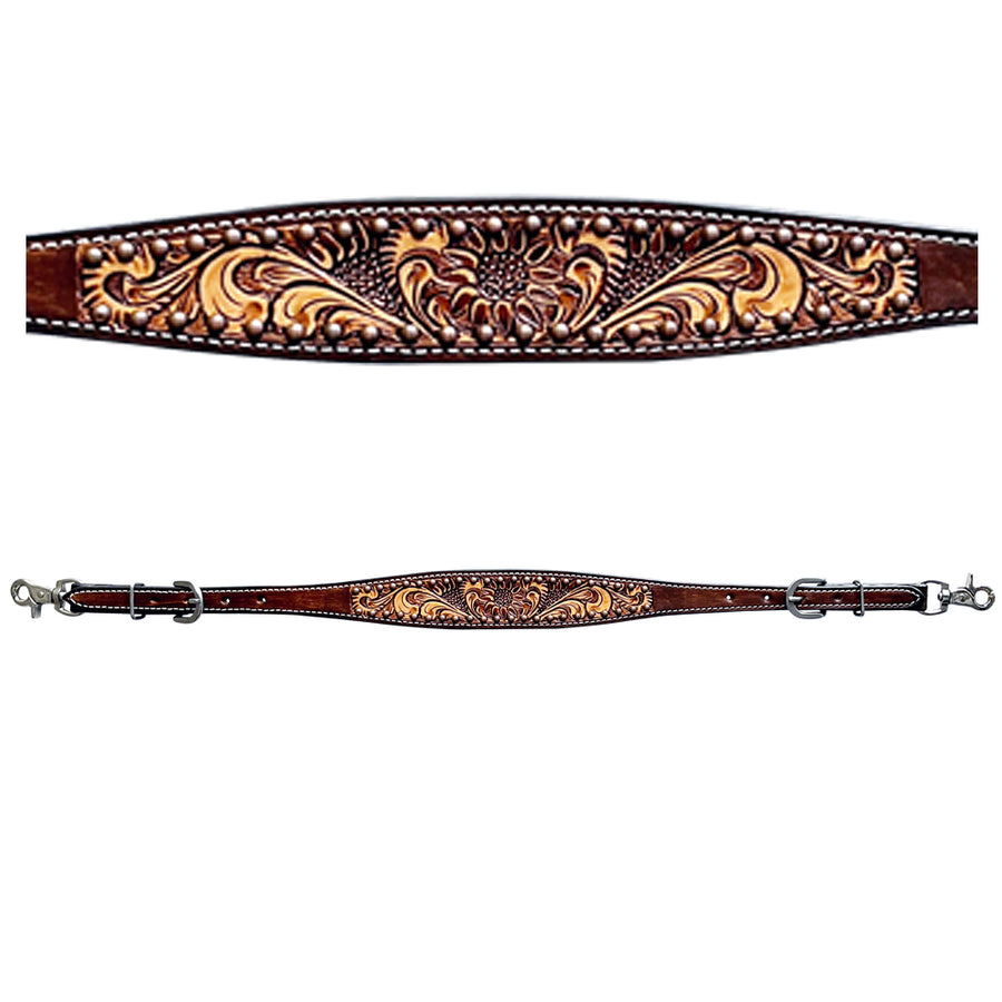 Bar H Equine Genuine Western American Leather Horse Wither Strap - Uhorse