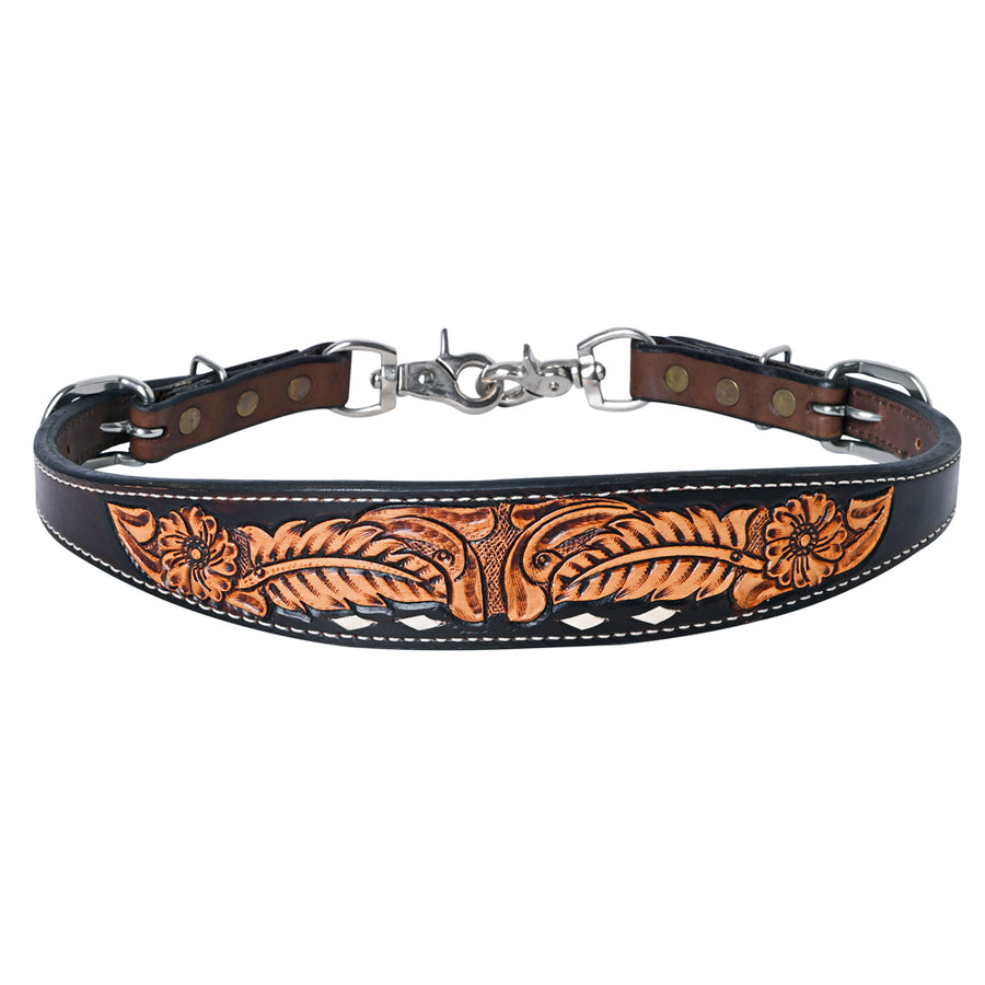 Brown leather horse halter with silver hardware - Uhorse