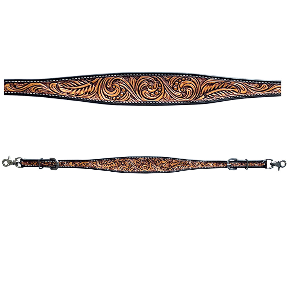 Bar H Equine Genuine Western American Leather Horse Premium Headstall & Breast Collar Set