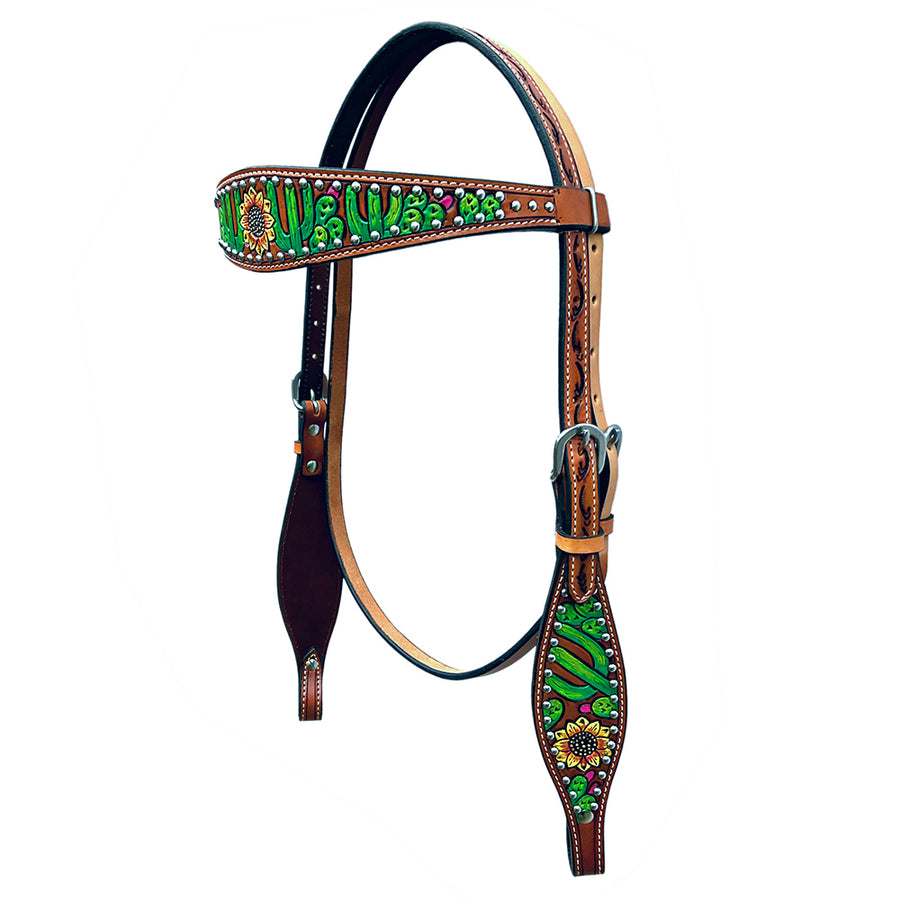 Bar H Equine Genuine Western American Leather Horse Headstall - Uhorse