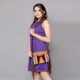 American Darling Cross Body Hand Tooled Saddle Blanket Genuine Leather Western Women Bag Handbag Purse | Crossbody for Cute
