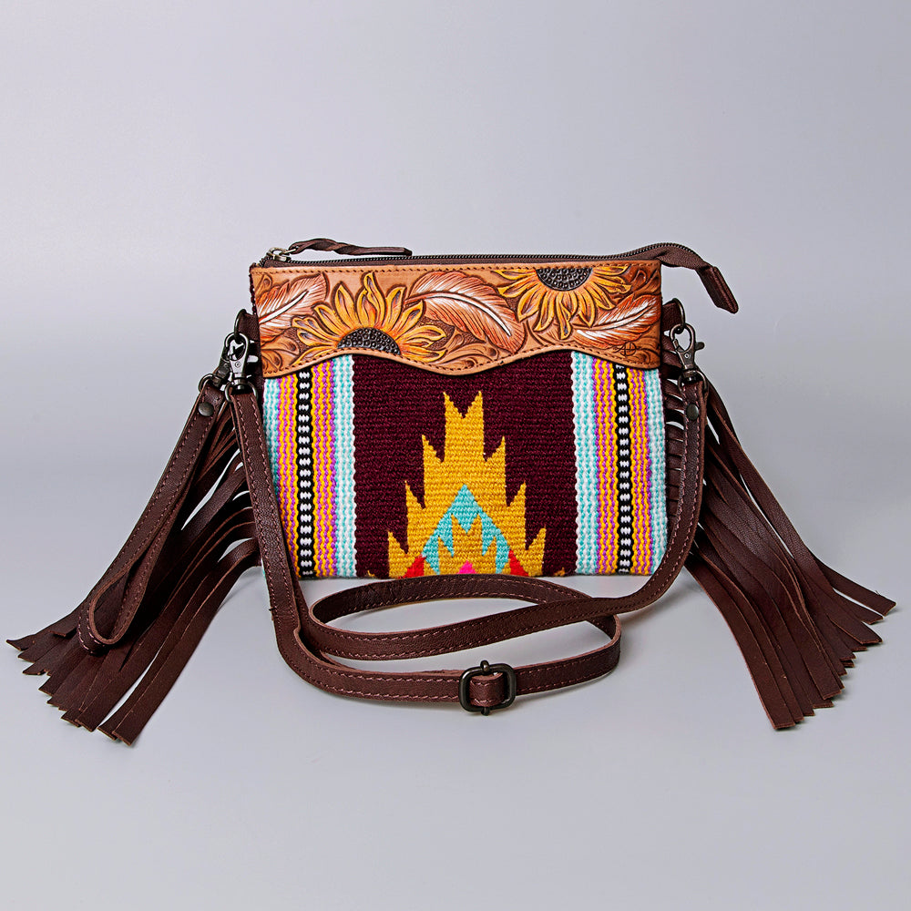 American Darling Cross Body Hand Tooled Saddle Blanket Genuine Leather Western Women Bag Handbag Purse | Crossbody for Cute