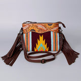 American Darling Cross Body Hand Tooled Saddle Blanket Genuine Leather Western Women Bag Handbag Purse | Crossbody for Cute