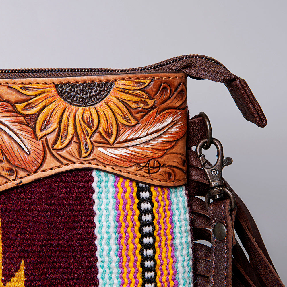 American Darling Cross Body Hand Tooled Saddle Blanket Genuine Leather Western Women Bag Handbag Purse | Crossbody for Cute