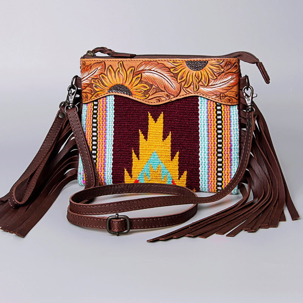 American Darling Cross Body Hand Tooled Saddle Blanket Genuine Leather Western Women Bag Handbag Purse | Crossbody for Cute
