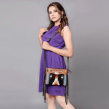American Darling Cross Body Hand Tooled Saddle Blanket Genuine Leather Western Women Bag Handbag Purse | Crossbody for Cute