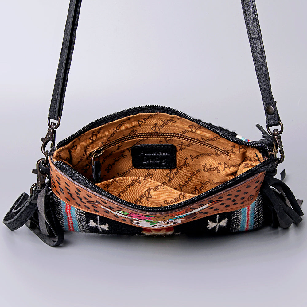 American Darling Cross Body Hand Tooled Saddle Blanket Genuine Leather Western Women Bag Handbag Purse | Crossbody for Cute