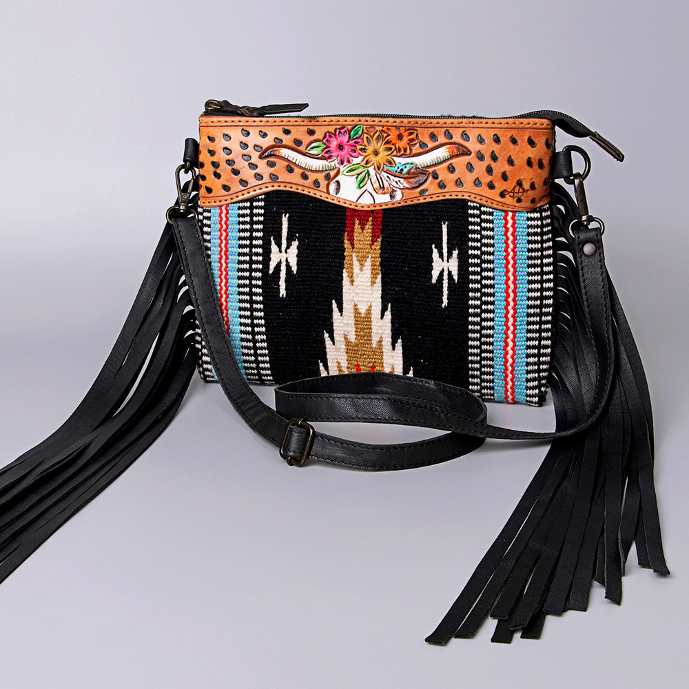 American Darling Cross Body Hand Tooled Saddle Blanket Genuine Leather Western Women Bag Handbag Purse | Crossbody for Cute