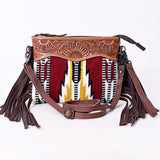 American Darling Cross Body Hand Tooled Saddle Blanket Genuine Leather Western Women Bag Handbag Purse | Crossbody for Cute