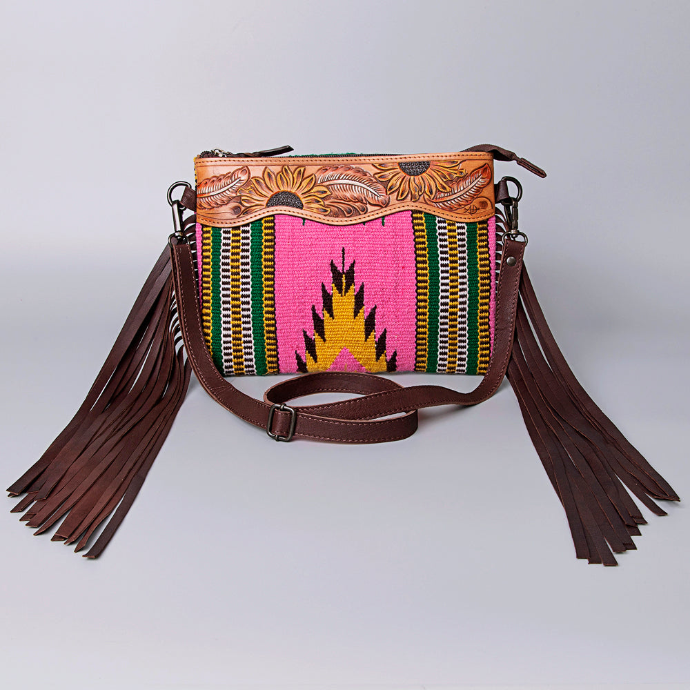 American Darling Cross Body Hand Tooled Saddle Blanket Genuine Leather Western Women Bag Handbag Purse | Crossbody for Cute