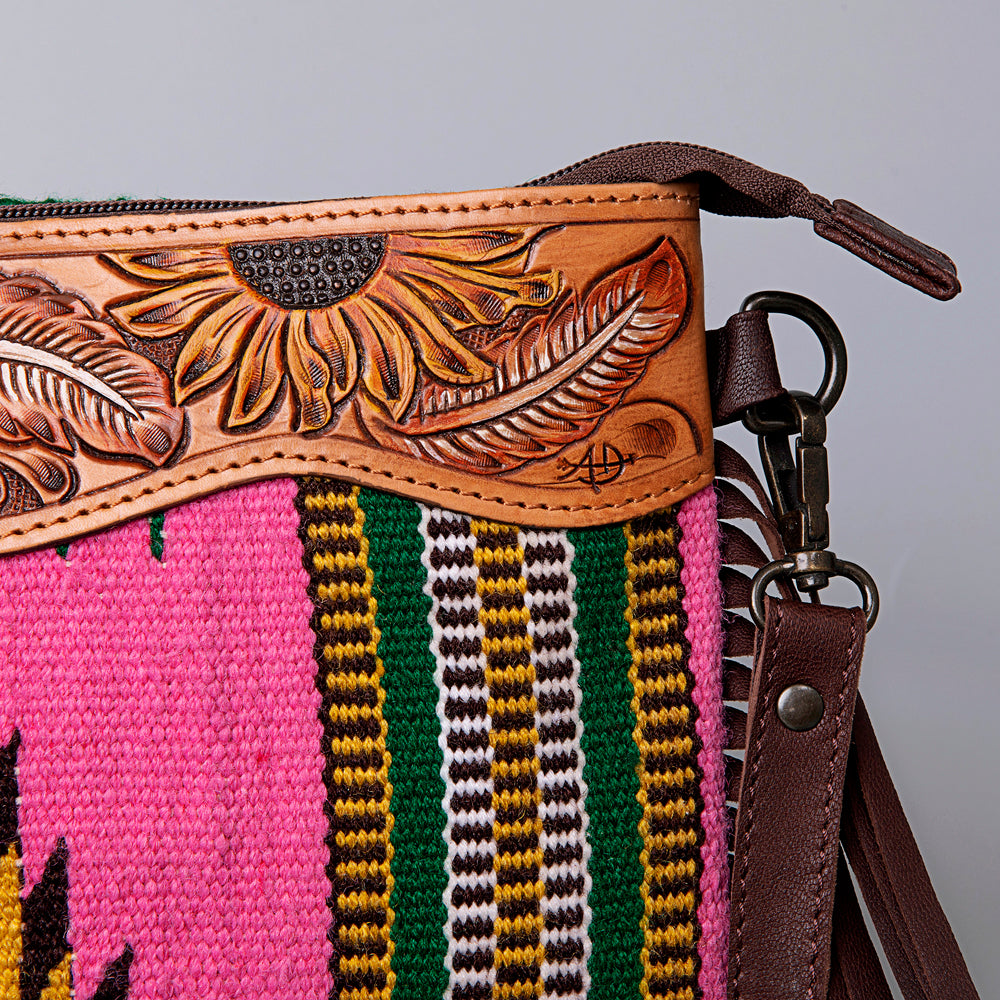 American Darling Cross Body Hand Tooled Saddle Blanket Genuine Leather Western Women Bag Handbag Purse | Crossbody for Cute