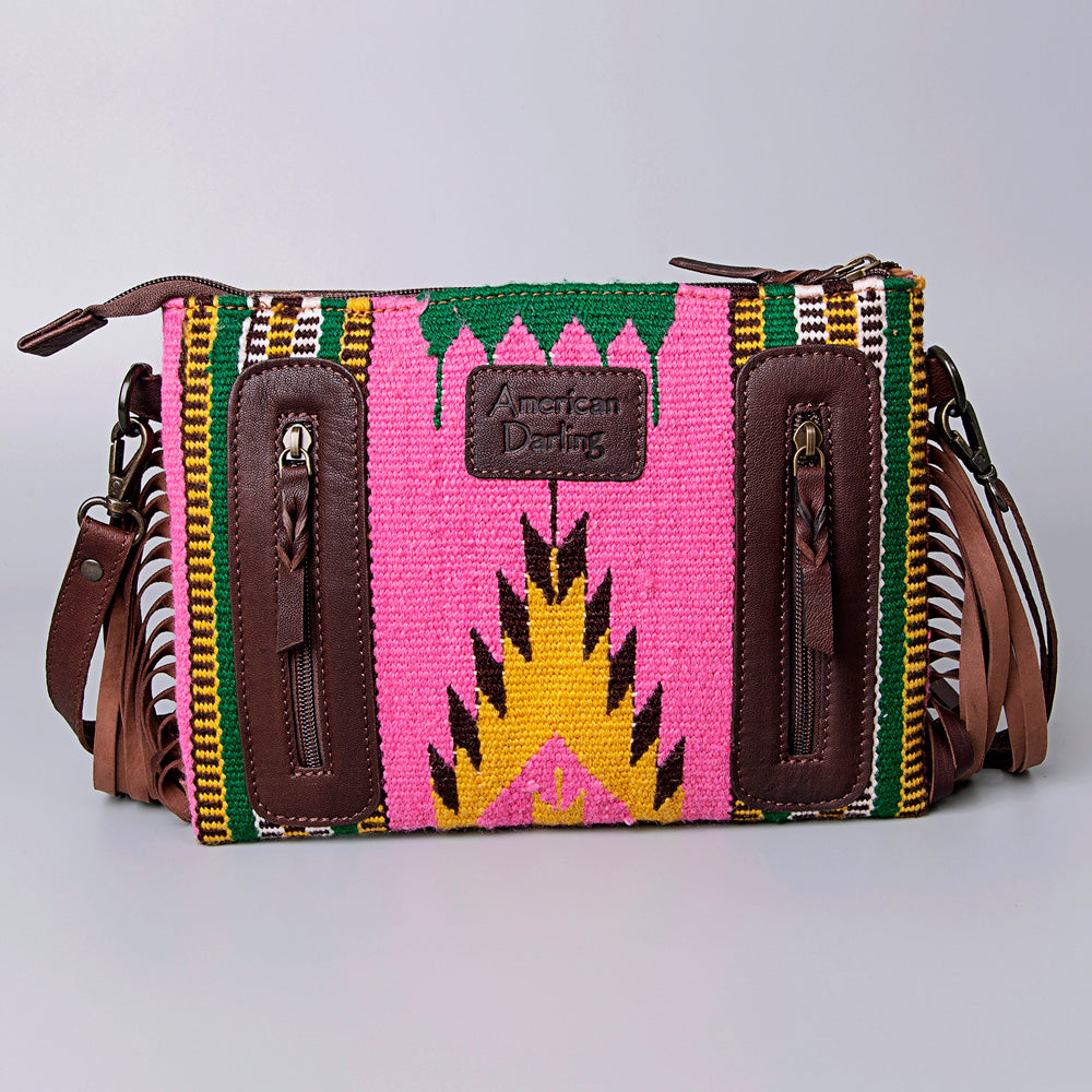 American Darling Cross Body Hand Tooled Saddle Blanket Genuine Leather Western Women Bag Handbag Purse | Crossbody for Cute