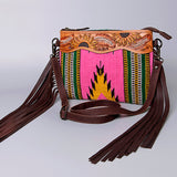 American Darling Cross Body Hand Tooled Saddle Blanket Genuine Leather Western Women Bag Handbag Purse | Crossbody for Cute