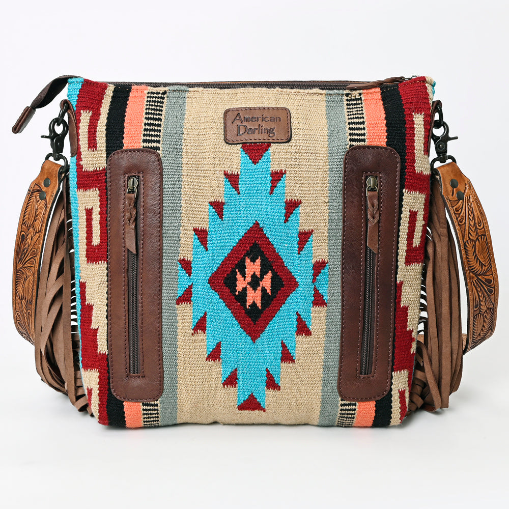 American Darling Crossbody Hand Tooled Saddle Blanket Genuine Leather Women Bag Western Handbag Purse