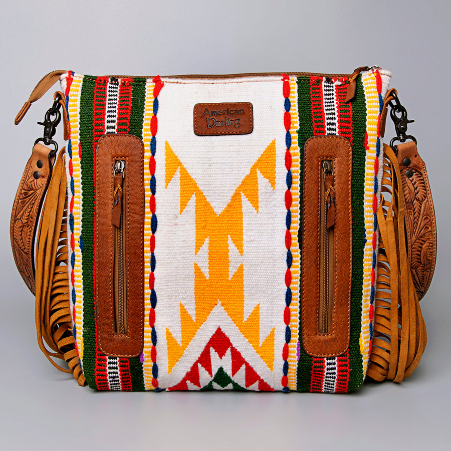 American Darling Crossbody Hand Tooled Saddle Blanket Genuine Leather Women Bag Western Handbag Purse