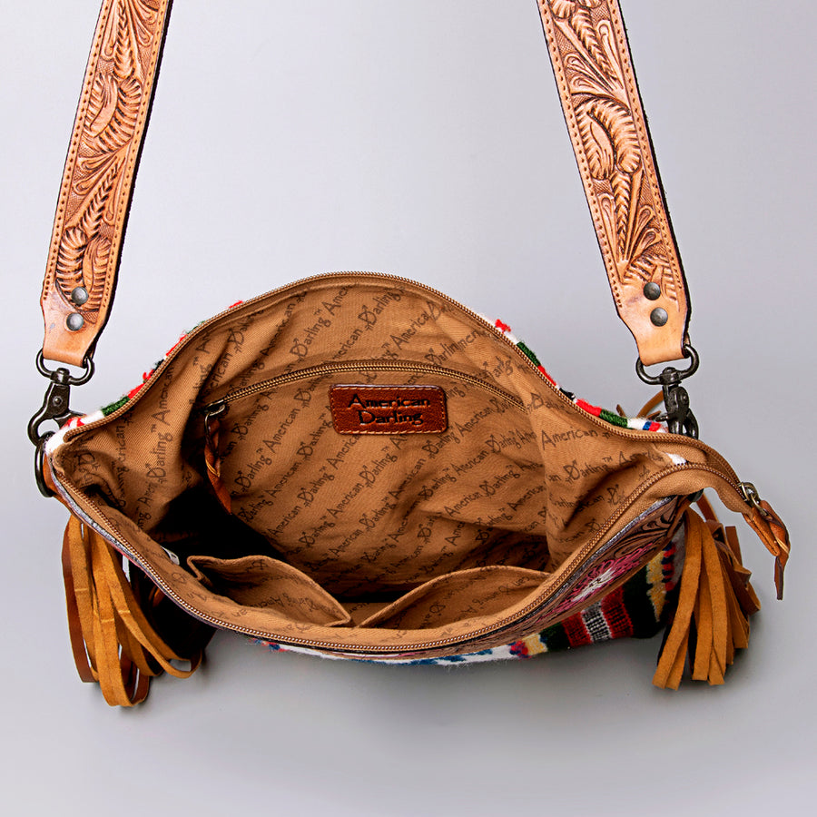 American Darling Crossbody Hand Tooled Saddle Blanket Genuine Leather Women Bag Western Handbag Purse