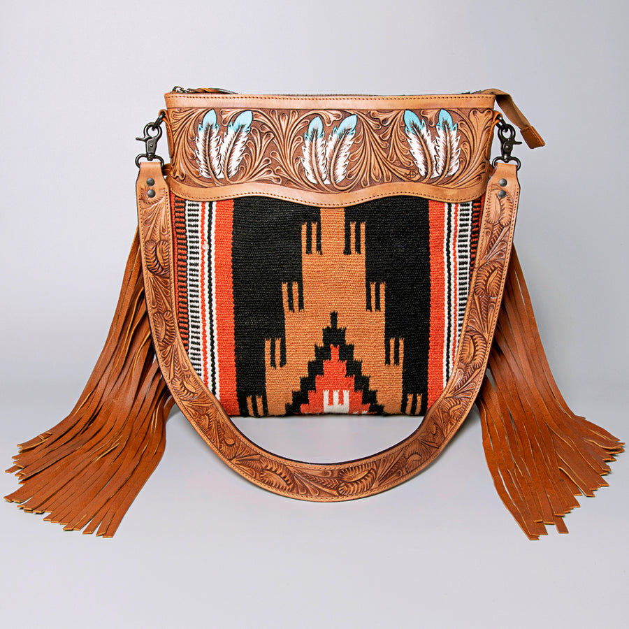 American Darling Small Crossbody Hand Tooled Saddle Blanket Genuine Leather Western Women Bag Handbag Purse | for Cute