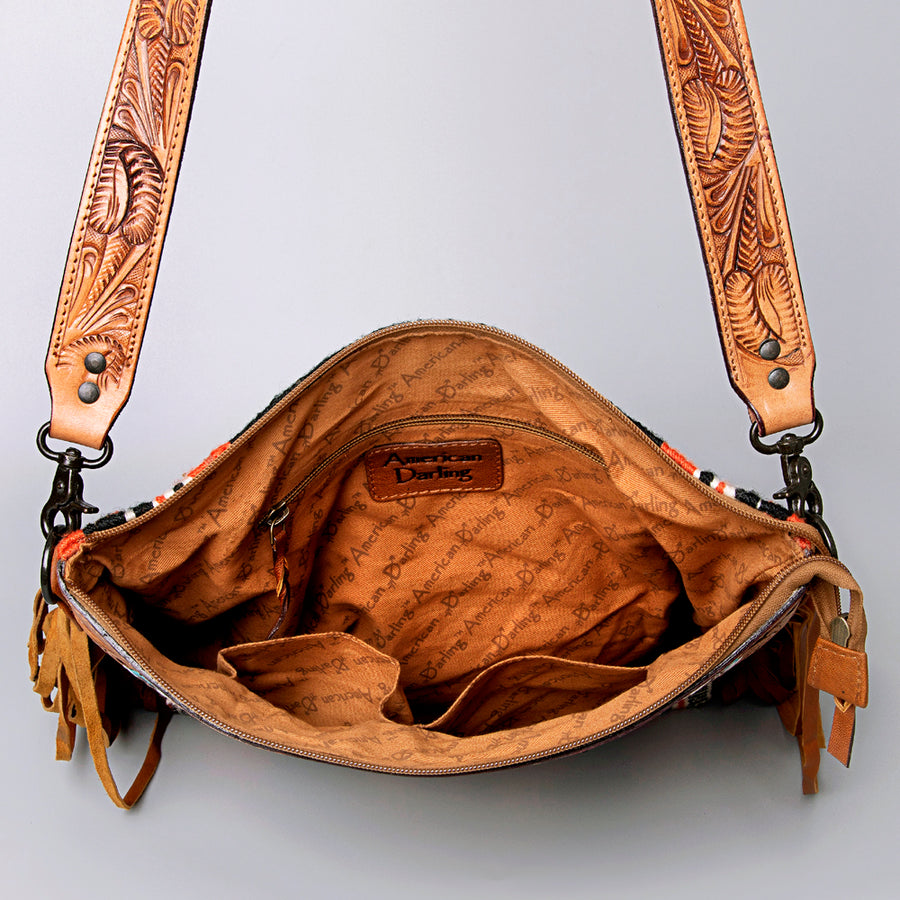 American Darling Small Crossbody Hand Tooled Saddle Blanket Genuine Leather Western Women Bag Handbag Purse | for Cute
