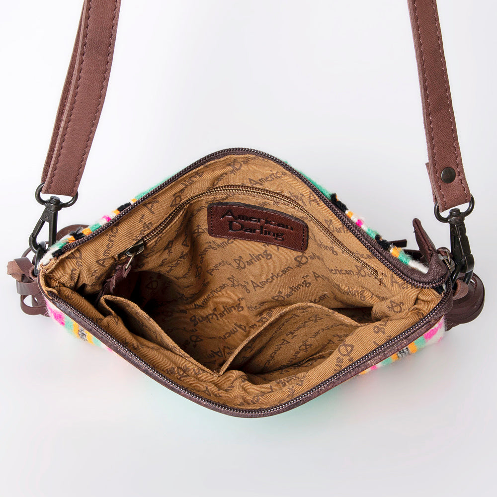 American Darling Cross Body Hand Tooled Saddle Blanket Genuine Leather Western Women Bag Handbag Purse | Crossbody for Cute