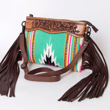 American Darling Cross Body Hand Tooled Saddle Blanket Genuine Leather Western Women Bag Handbag Purse | Crossbody for Cute