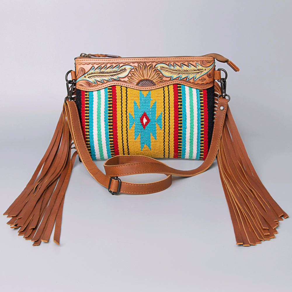American Darling Cross Body Hand Tooled Saddle Blanket Genuine Leather Western Women Bag Handbag Purse | Crossbody for Cute