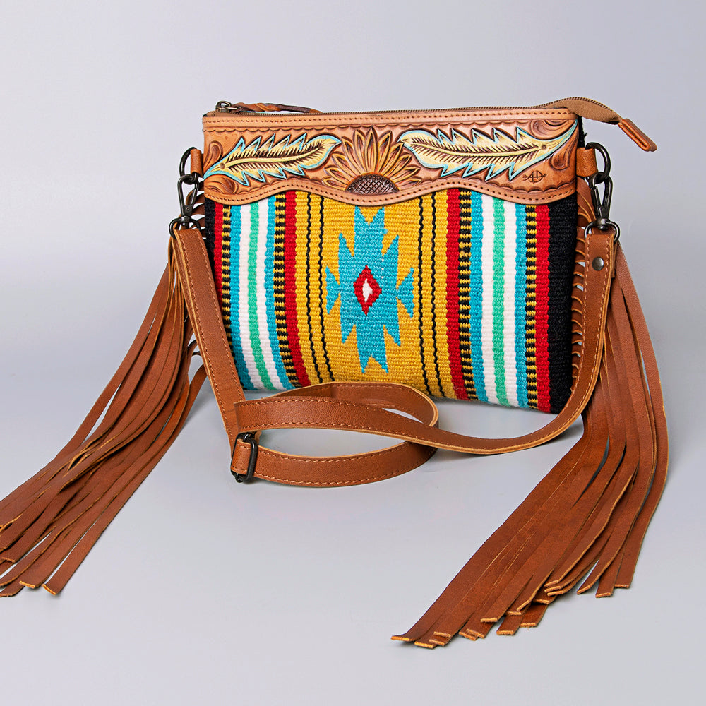 American Darling Cross Body Hand Tooled Saddle Blanket Genuine Leather Western Women Bag Handbag Purse | Crossbody for Cute