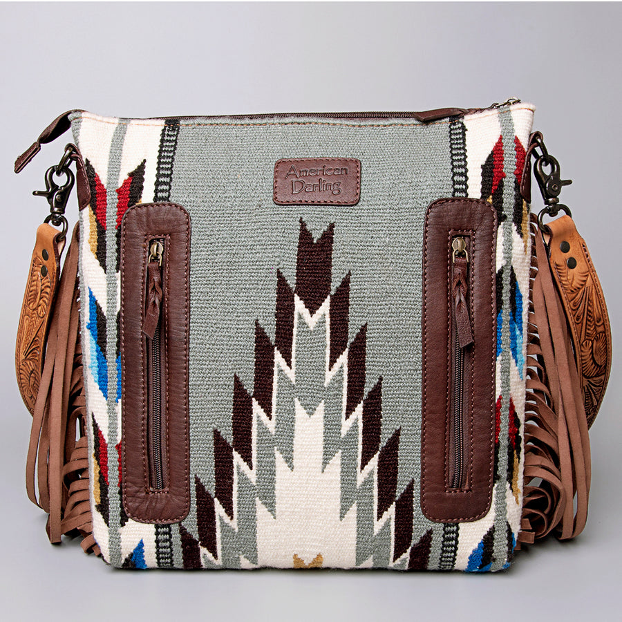 American Darling Crossbody Hand Tooled Saddle Blanket Genuine Leather Women Bag Western Handbag Purse