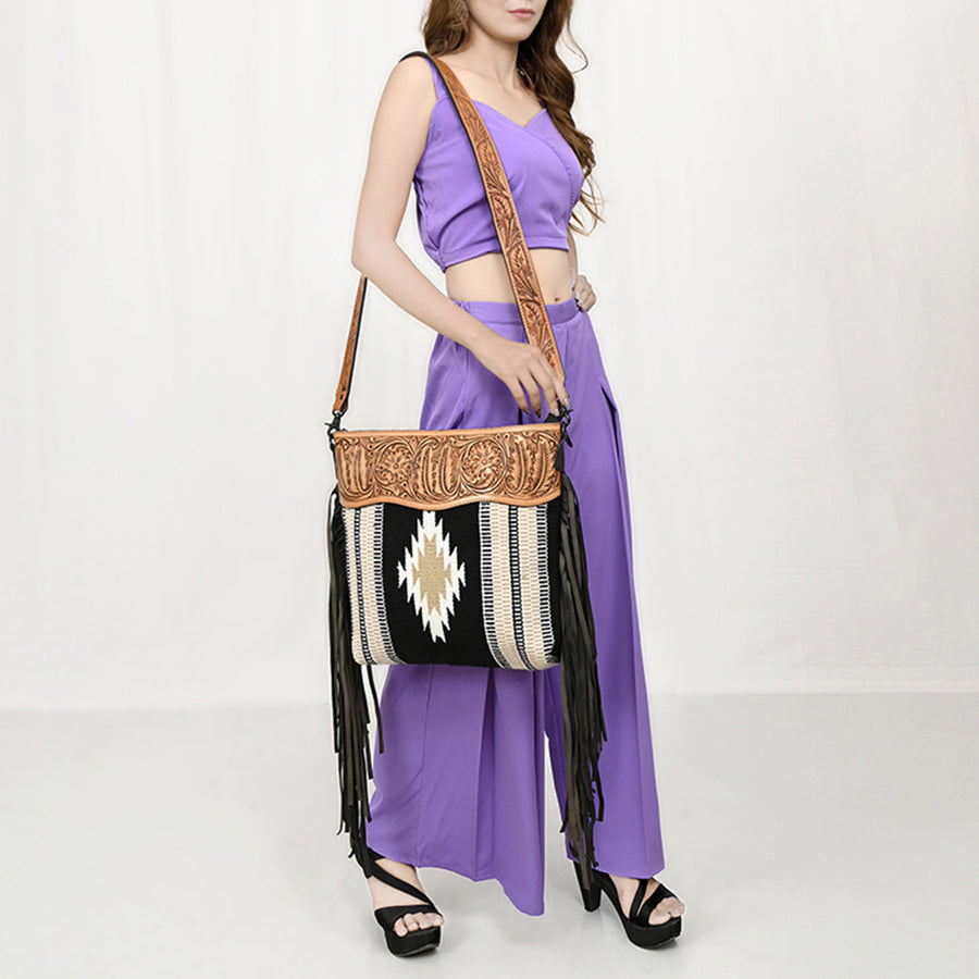American Darling Crossbody Hand Tooled Saddle Blanket Genuine Leather Women Bag Western Handbag Purse