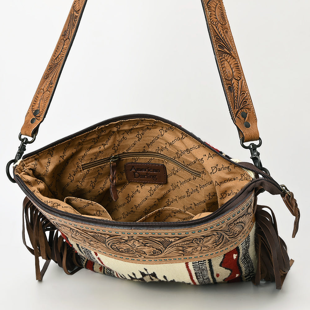 American Darling Crossbody Hand Tooled Saddle Blanket Genuine Leather Women Bag Western Handbag Purse