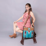 ADBGZ706 American Darling Hand Tooled Saddle Blanket Genuine Leather Women Bag Western Handbag Purse