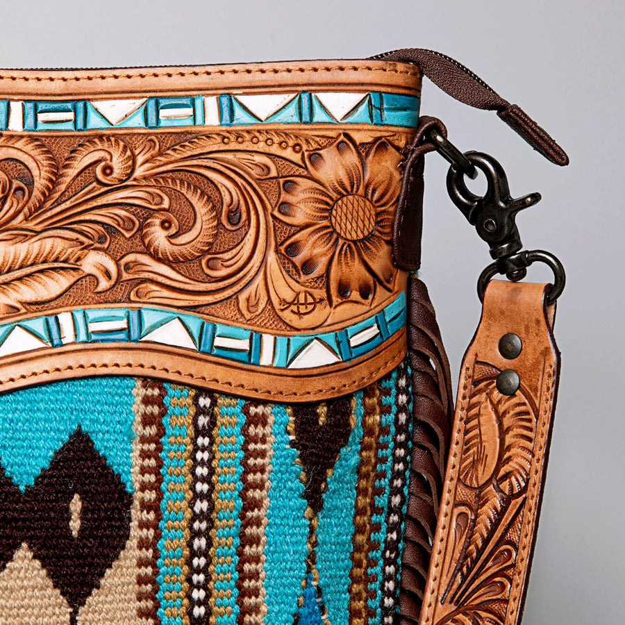 American Darling Crossbody Hand Tooled Saddle Blanket Genuine Leather Women Bag Western Handbag Purse