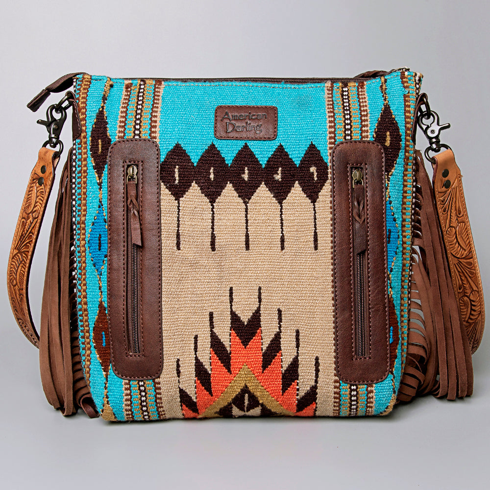 American Darling Crossbody Hand Tooled Saddle Blanket Genuine Leather Women Bag Western Handbag Purse