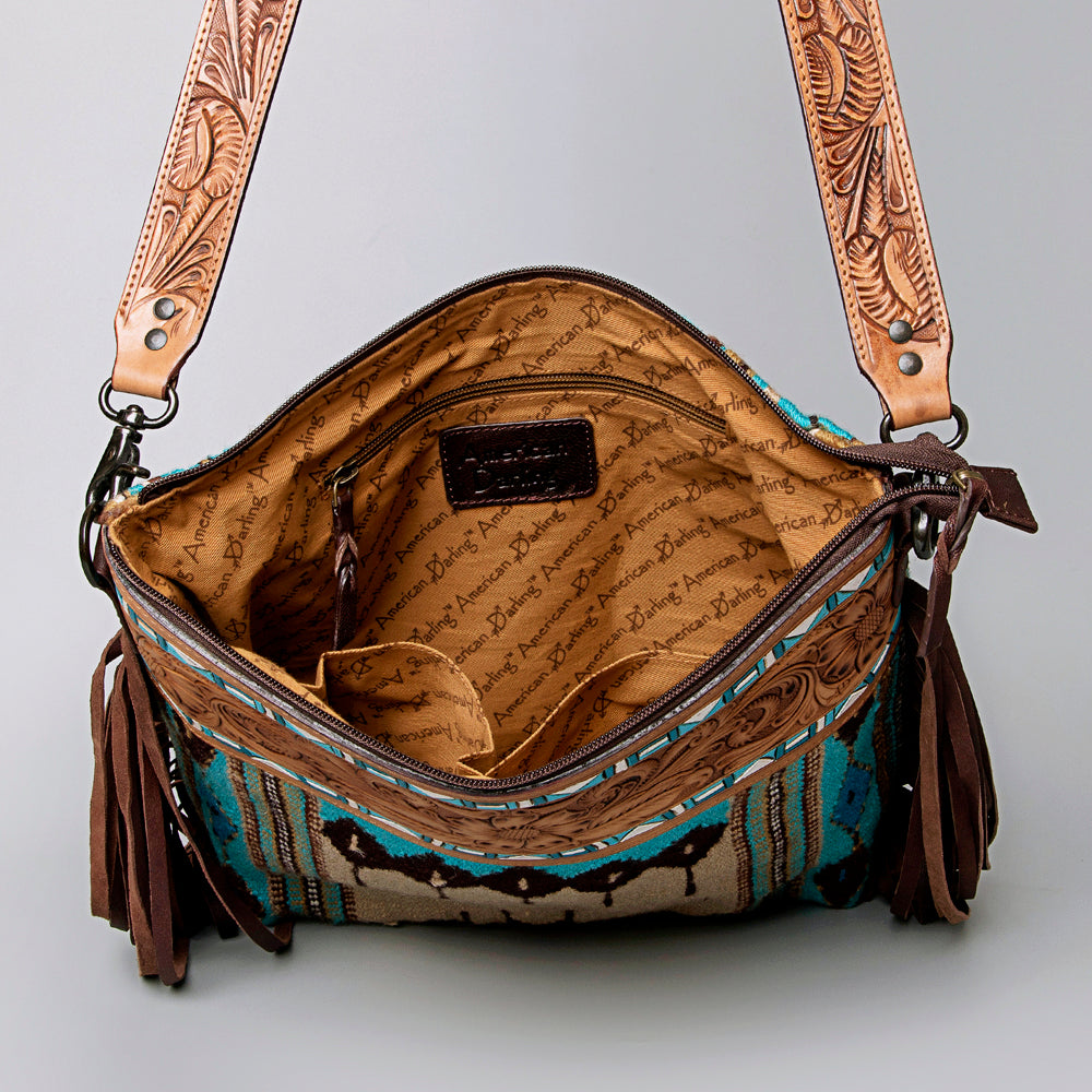 American Darling Crossbody Hand Tooled Saddle Blanket Genuine Leather Women Bag Western Handbag Purse