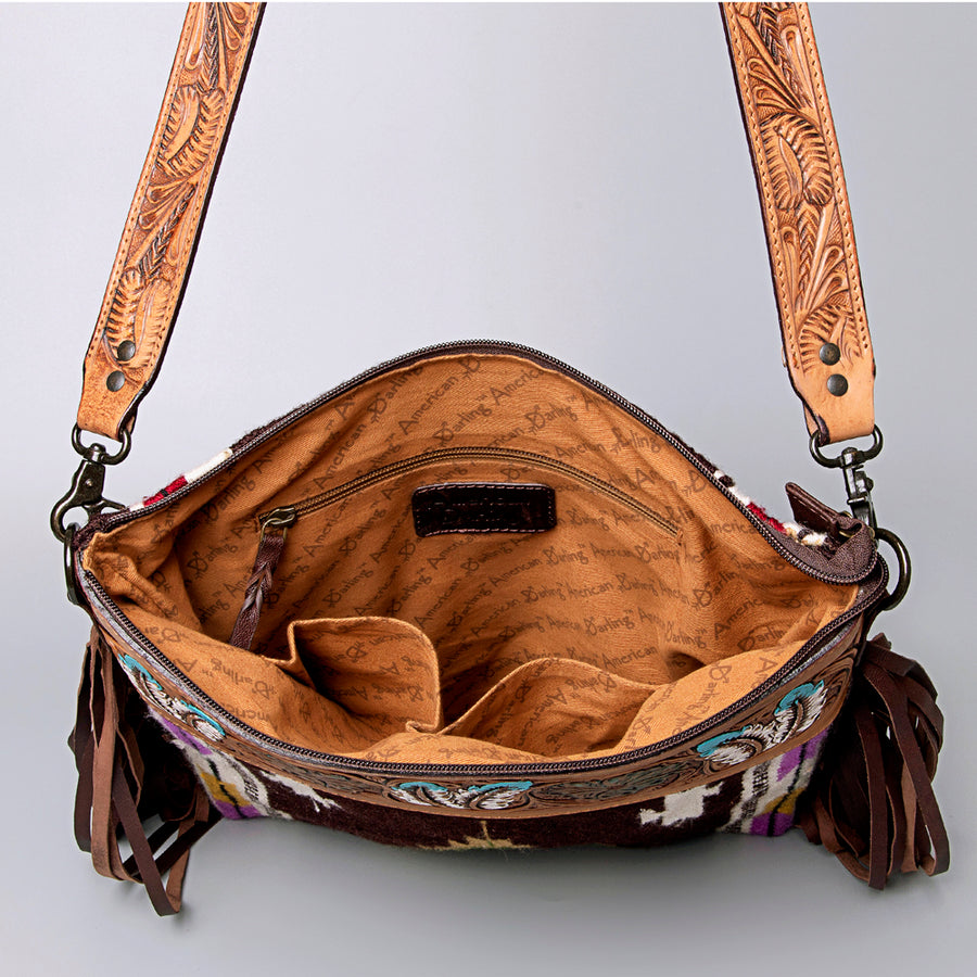 American Darling Crossbody Hand Tooled Saddle Blanket Genuine Leather Western Women Bag Handbag Purse | for Cute