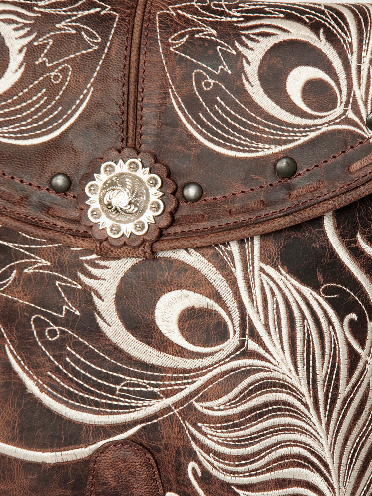 American Darling Messenger Genuine Leather Women Bag Western Handbag Purse