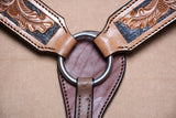 COMFYTACK By Hilason Western Horse Leather Breast Collar Headstall Set Side Buck Stitch Tan