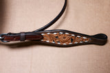 COMFYTACK By Hilason Western Horse Leather Breast Collar Headstall Set Side Buck Stitch Tan With Black Inlay