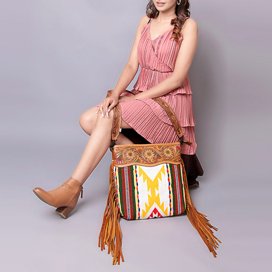 American Darling Cross Body Hand Tooled Saddle Blanket Genuine Leather Western Women Bag Handbag Purse | Crossbody for |Cute